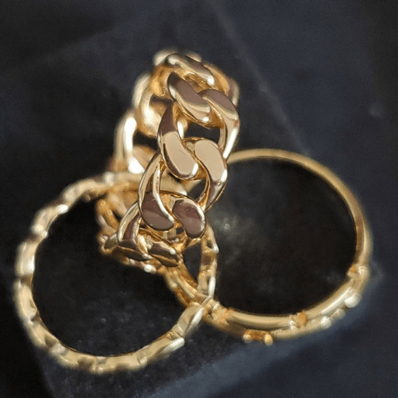 Set of Three Gold Tone Stacking Rings‎ Size 7 NWOT - Picture 2 of 7